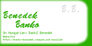 benedek banko business card